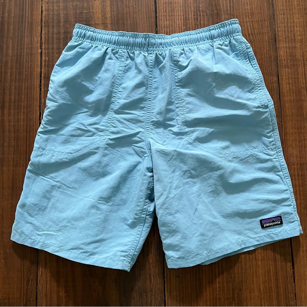 Kids Patagonia Baby Blue Swim Trunks